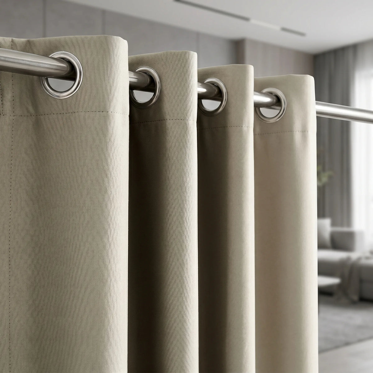 3-in-1 Blackout Curtains Sand Beige