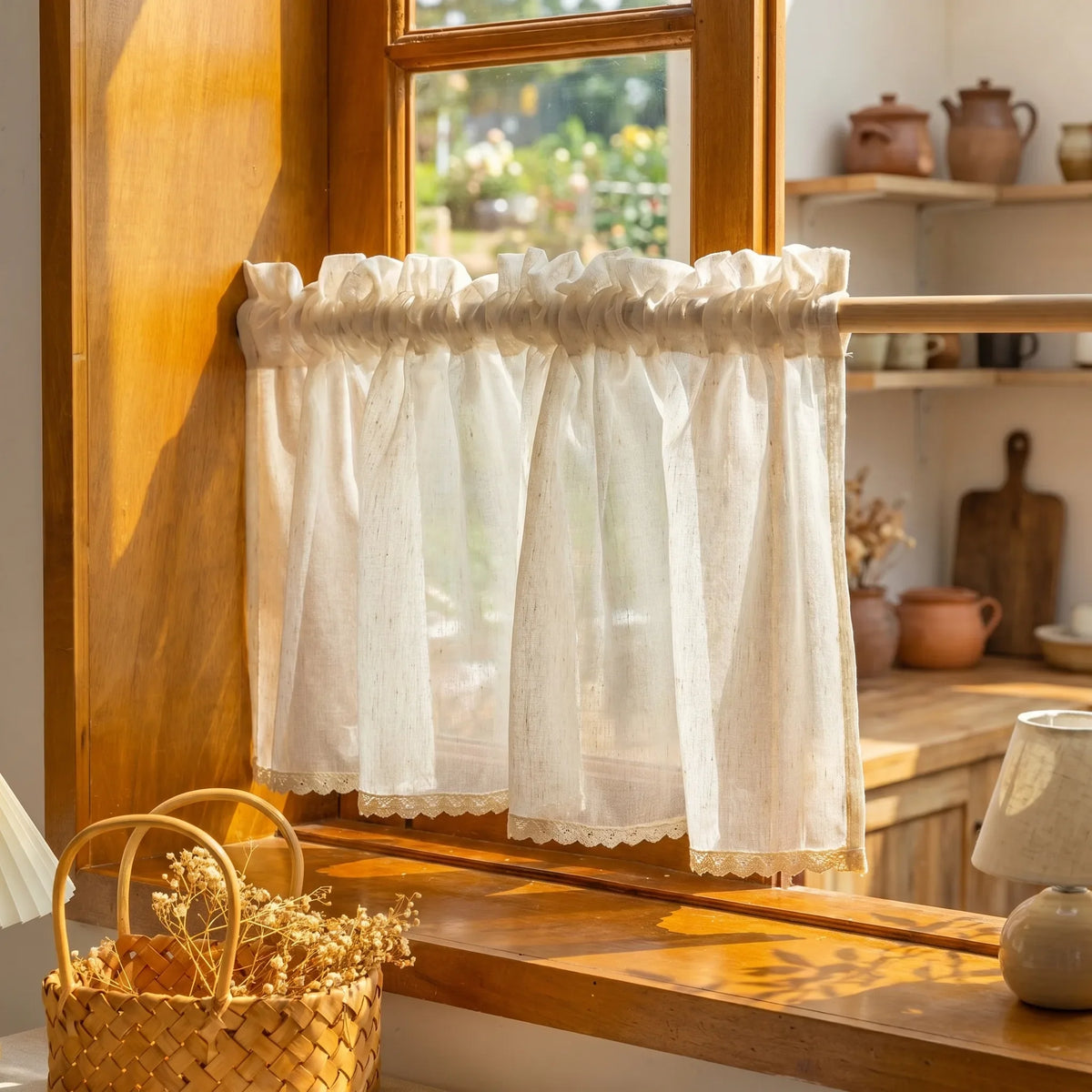 Natural Linen Café Curtain