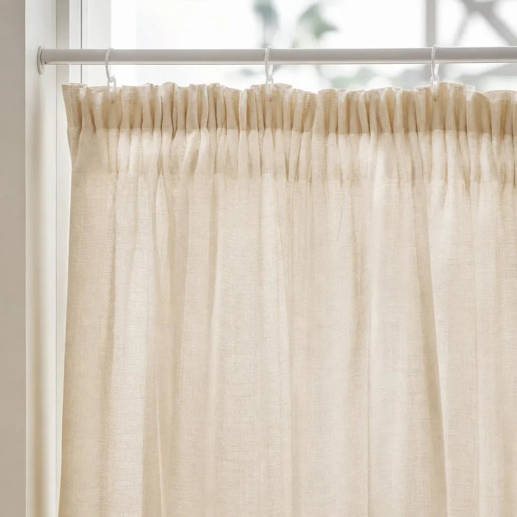 Linen Kitchen Voile Curtain Natural