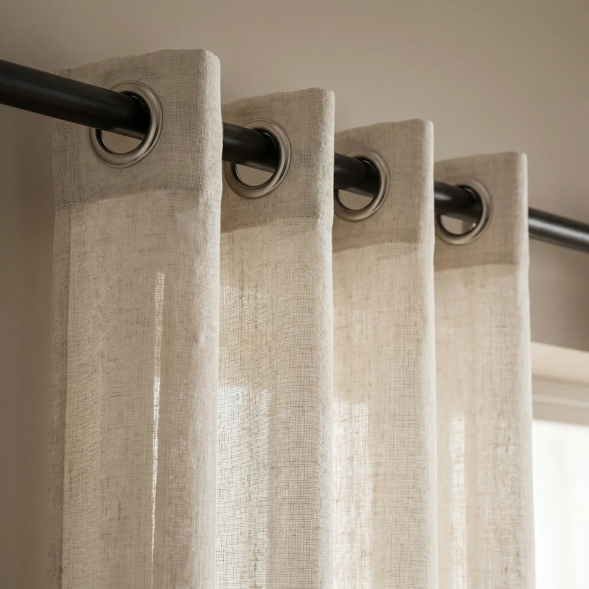 Linen Voile Curtain Ecru
