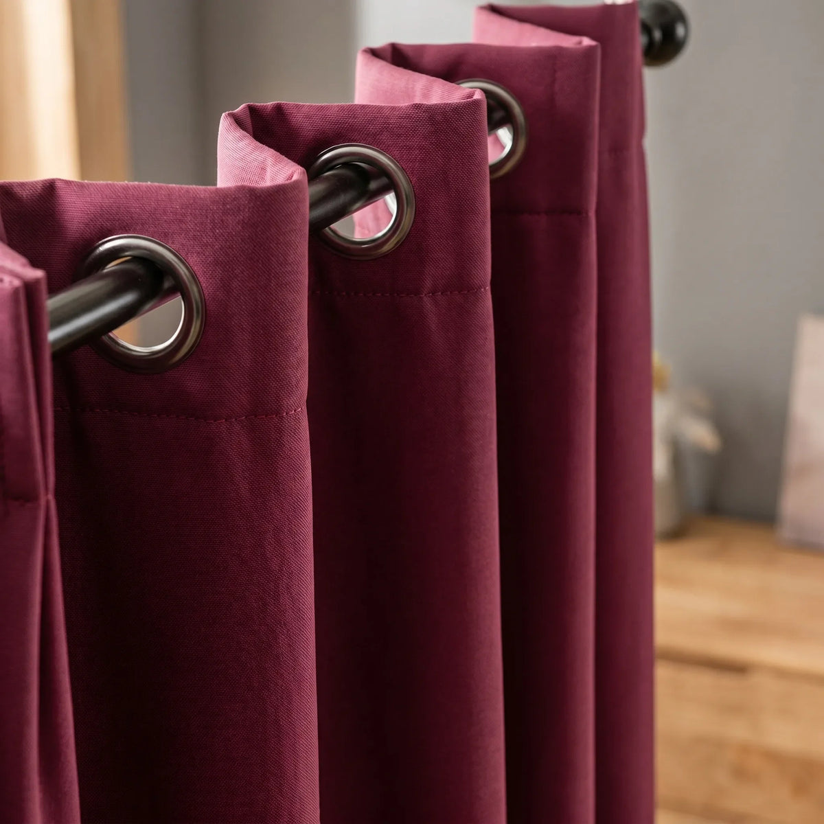 3-in-1 Blackout Curtains Burgundy