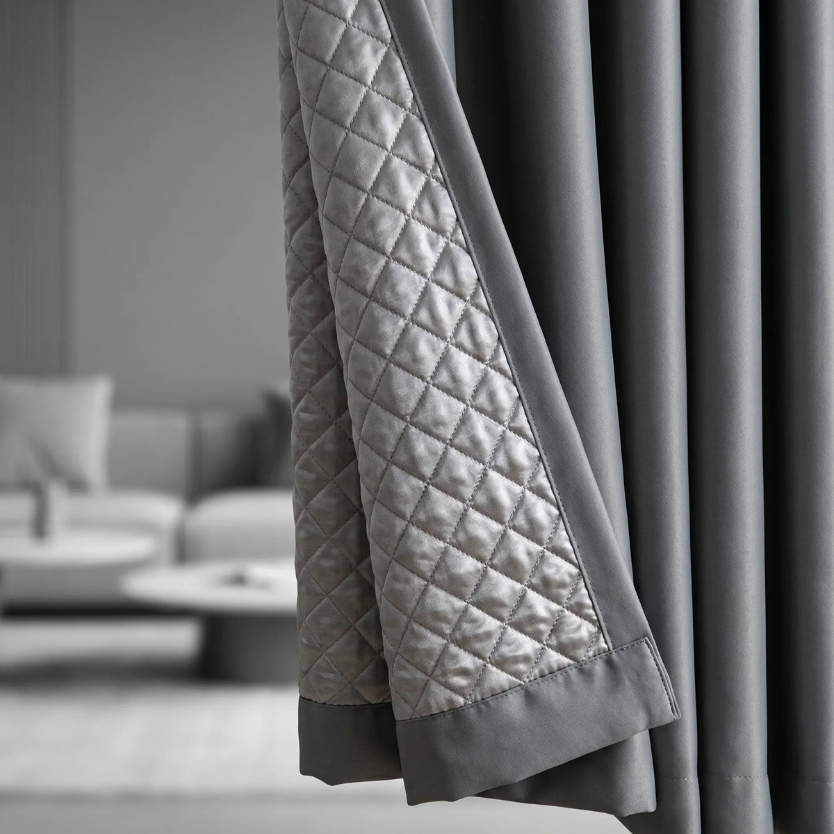 3-in-1 Blackout Curtains Anthracite Grey