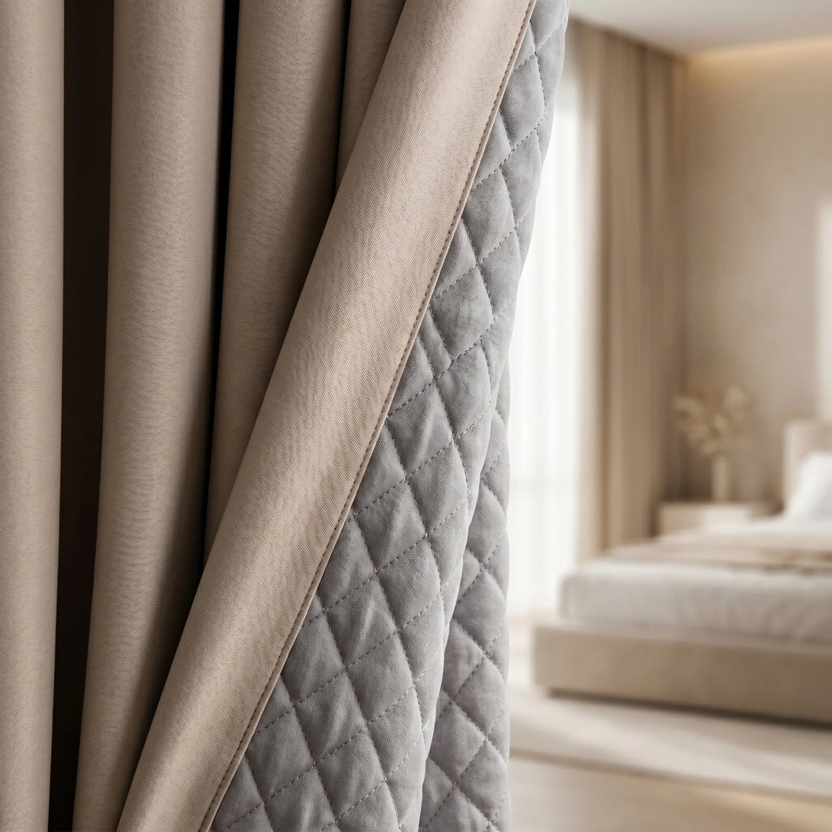 Thermal Soundproof Blackout Curtains - detail view | Sylvra