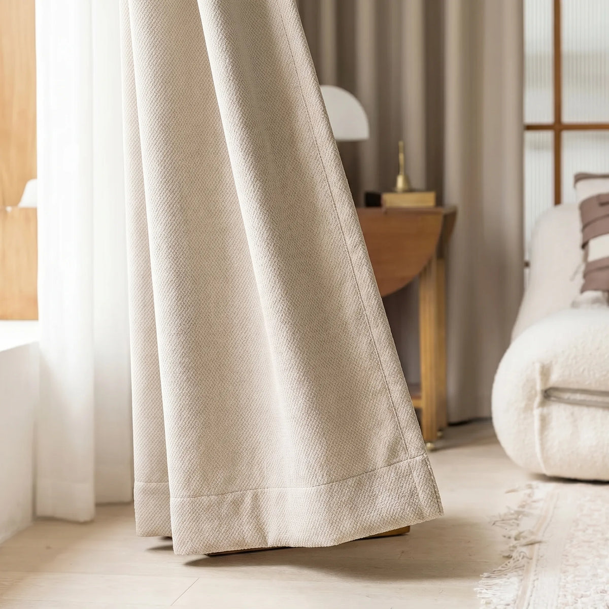 Room Darkening Curtains Beige Woven