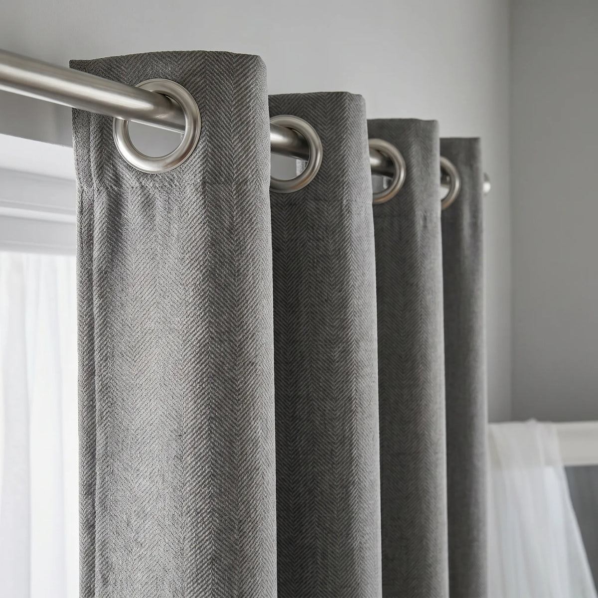 Room Darkening Curtains Grey Chevron