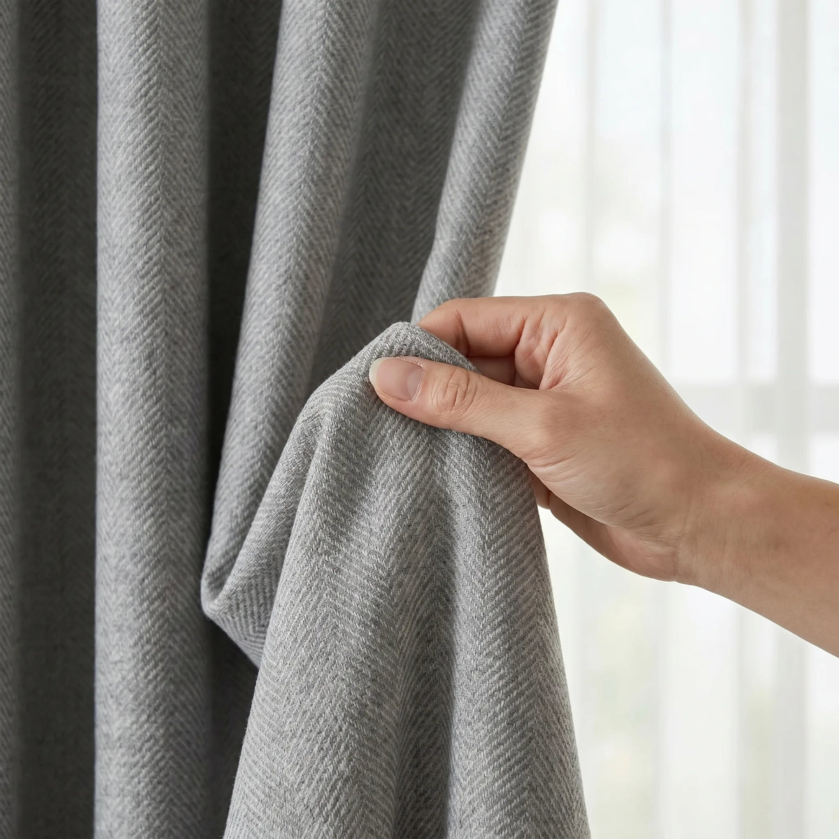 Room Darkening Curtains Grey Chevron