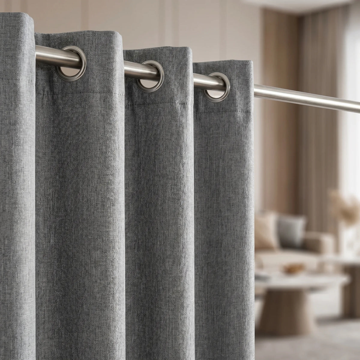 Room Darkening Curtains Heathered Grey