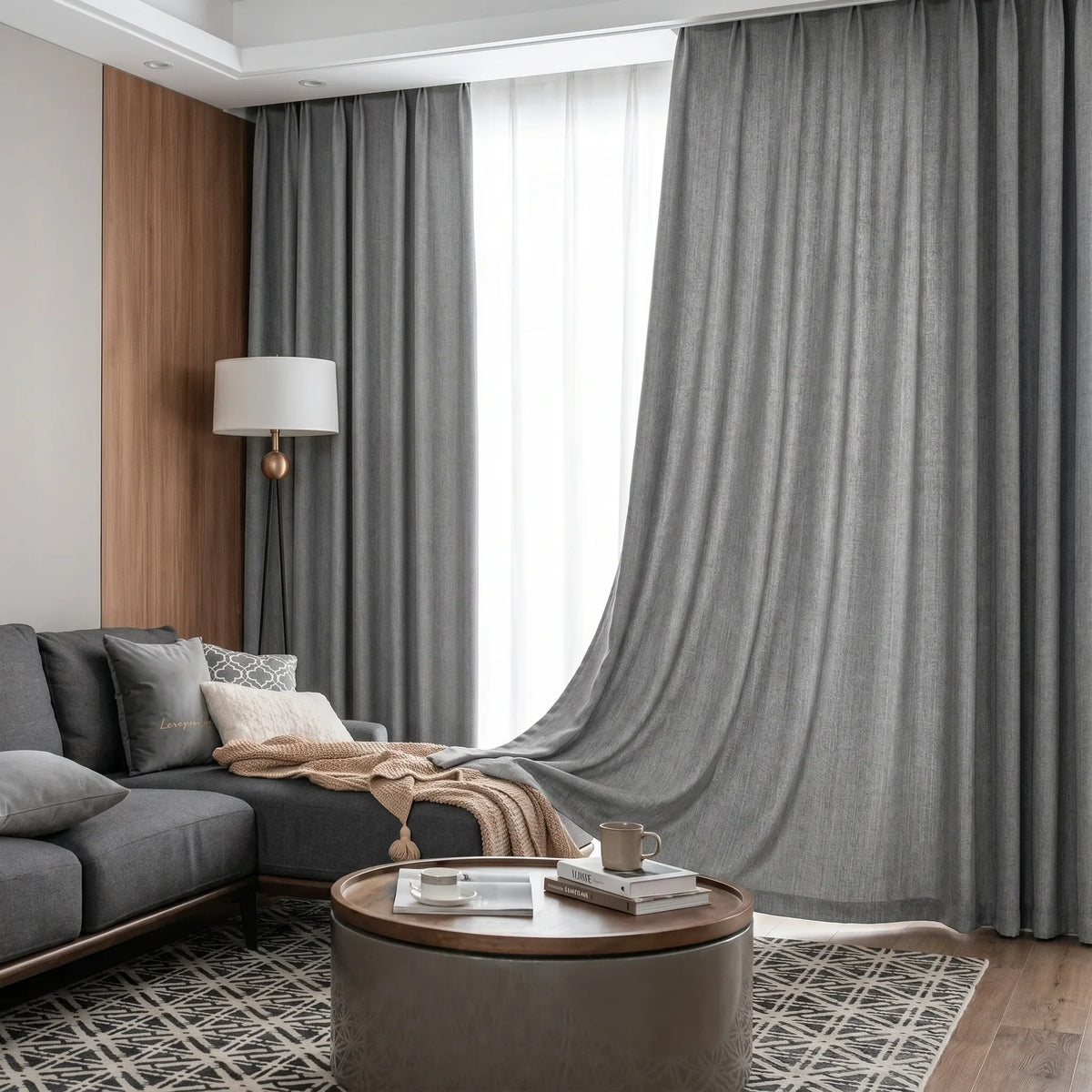 Room Darkening Curtains Heathered Grey