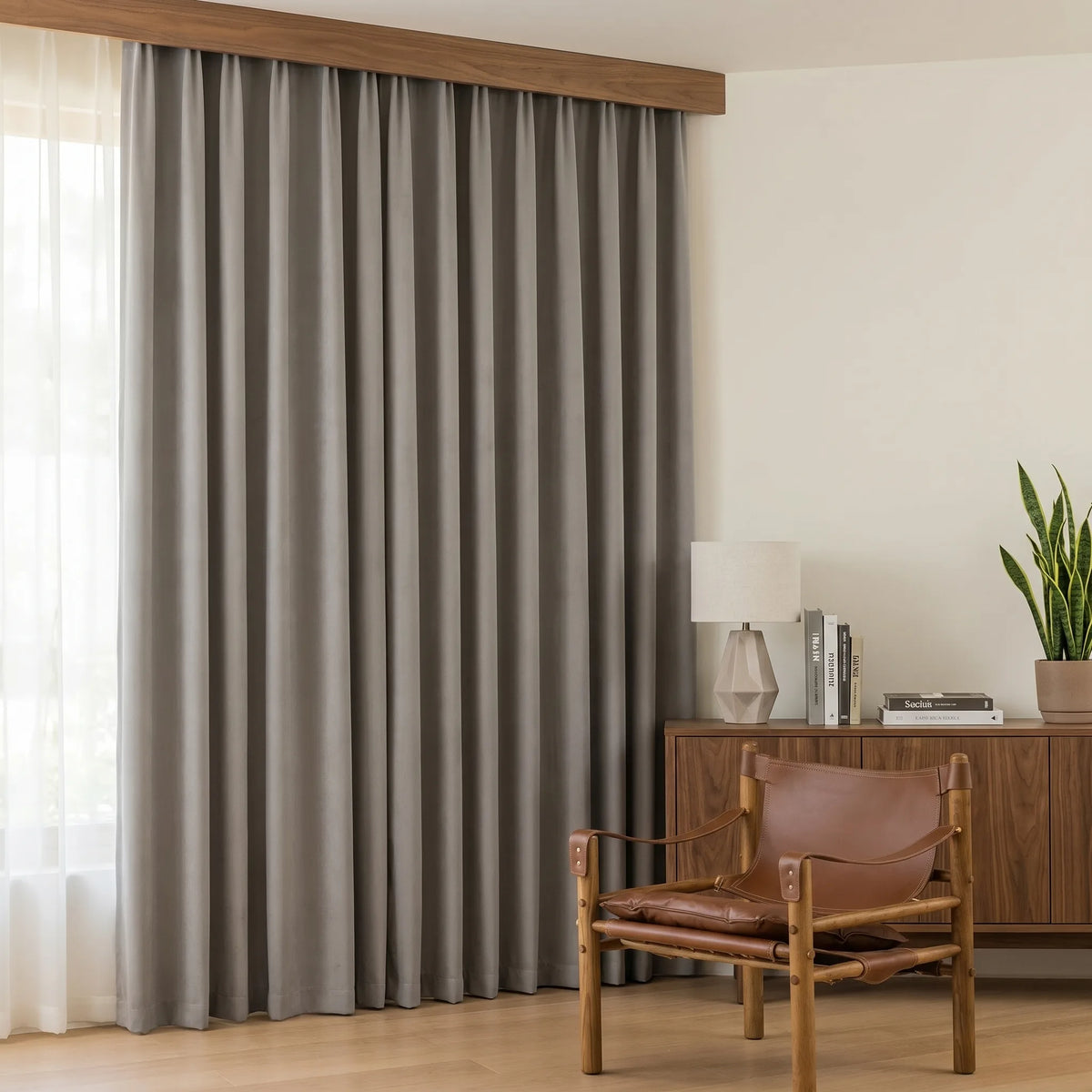 Room Darkening Curtains Grey — Large Panels