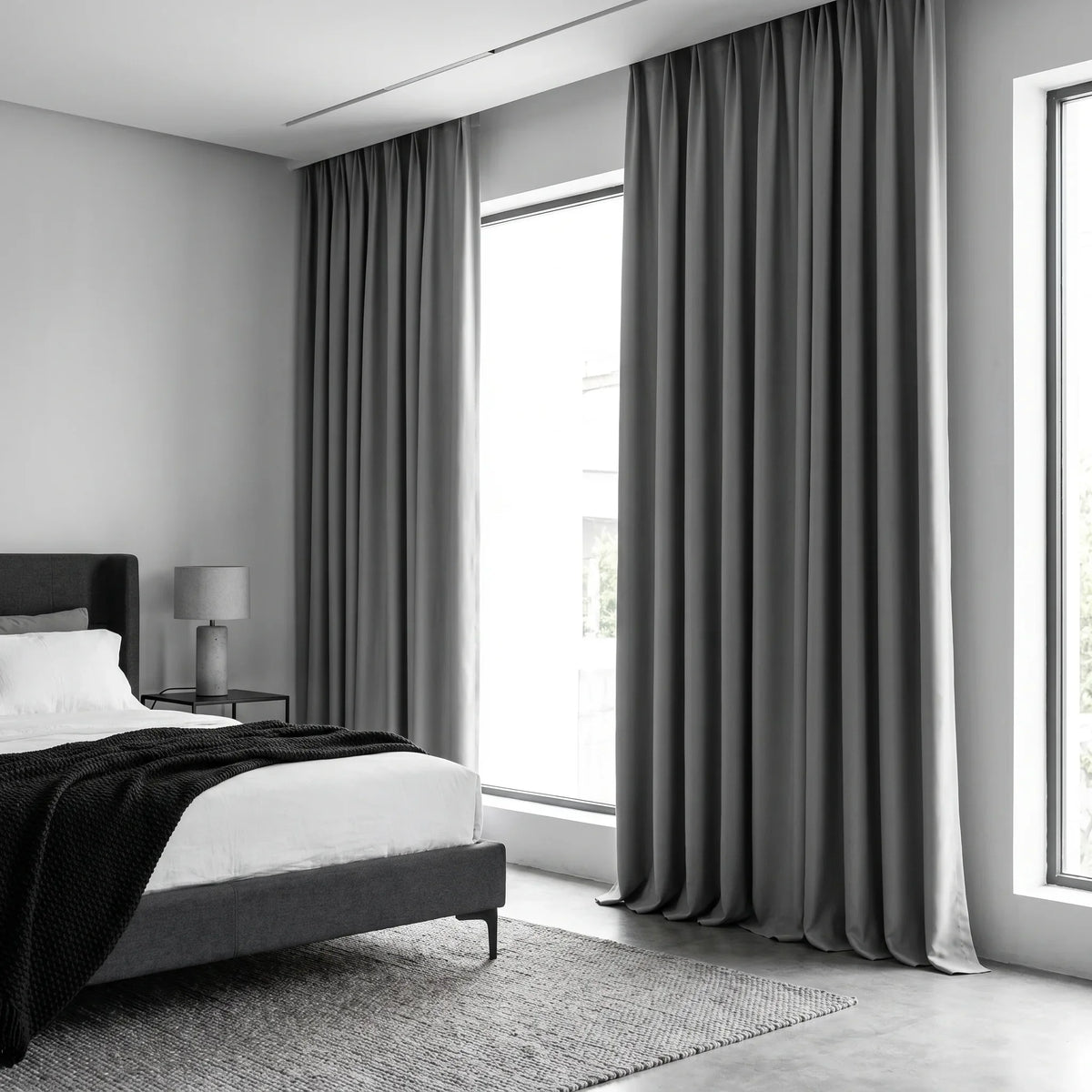 Room Darkening Curtains Grey — Tall