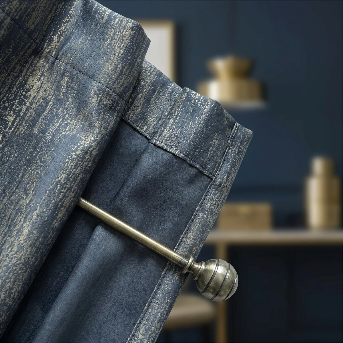 Room Darkening Curtains Wood Effect Grey