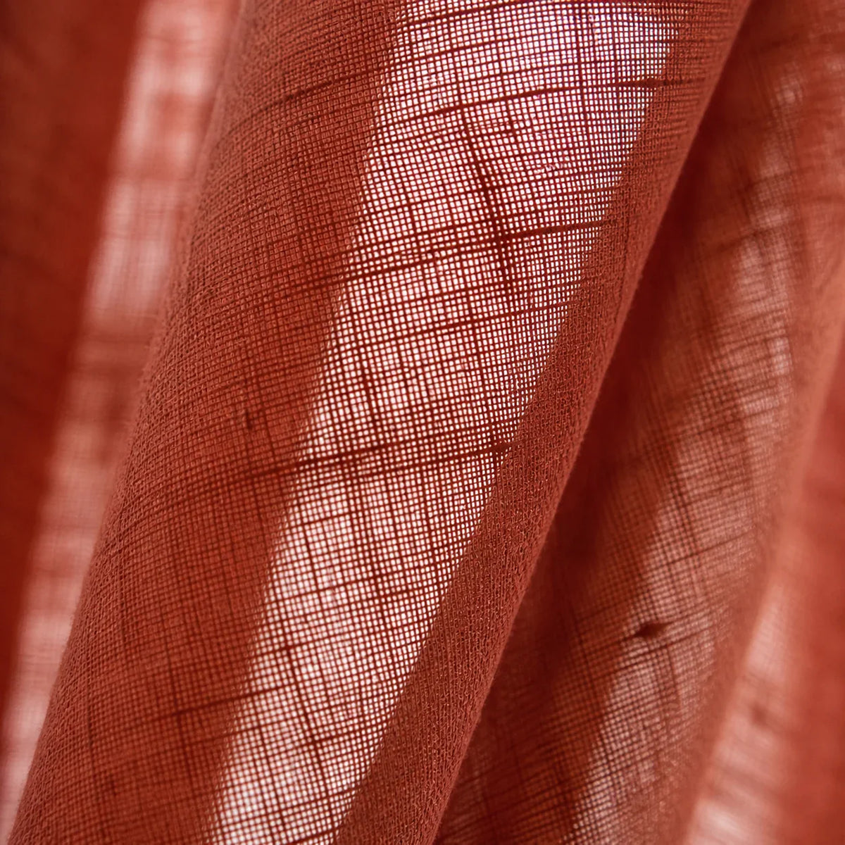 Linen Sheer Curtain Red