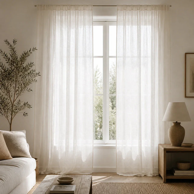 Linen Sheer Curtain Selene Beige
