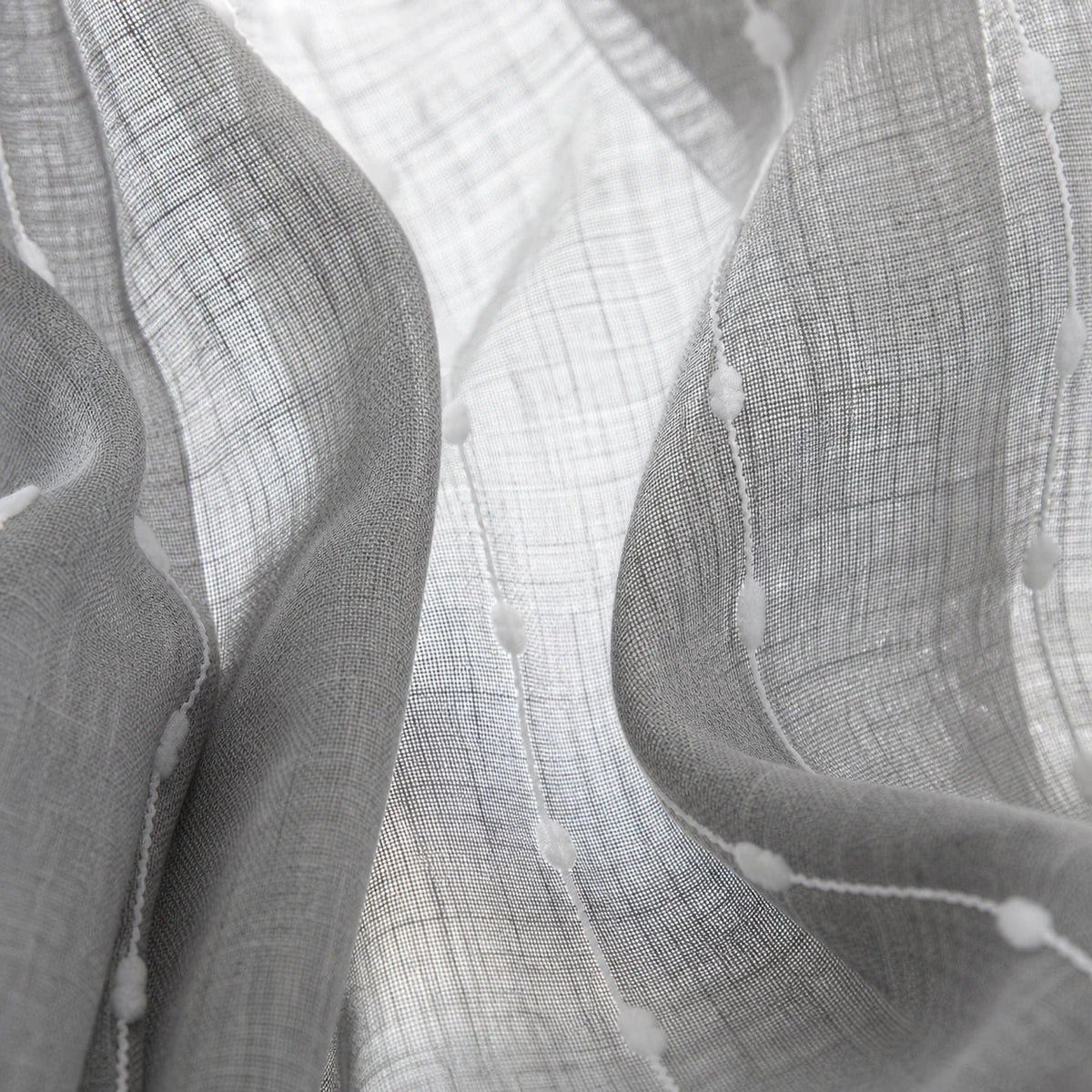Linen Sheer Curtain Grey Striped