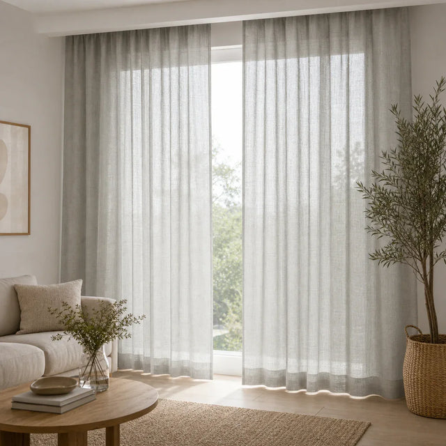Linen Sheer Curtain Grey