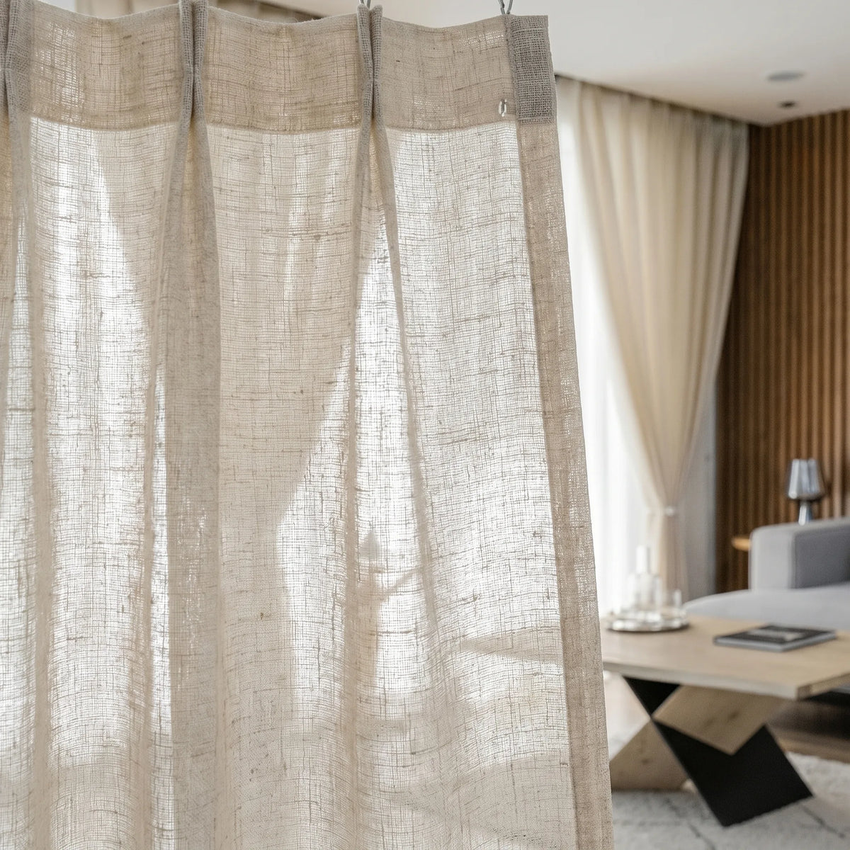 Linen Sheer Curtain Beige
