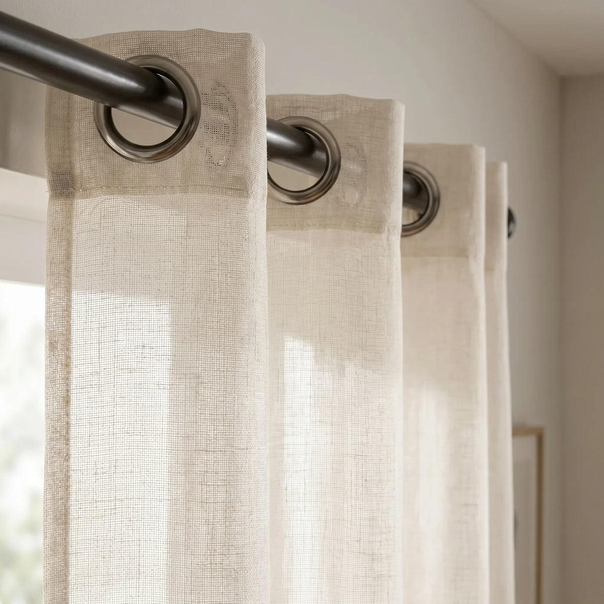 Linen Sheer Curtain Light Beige