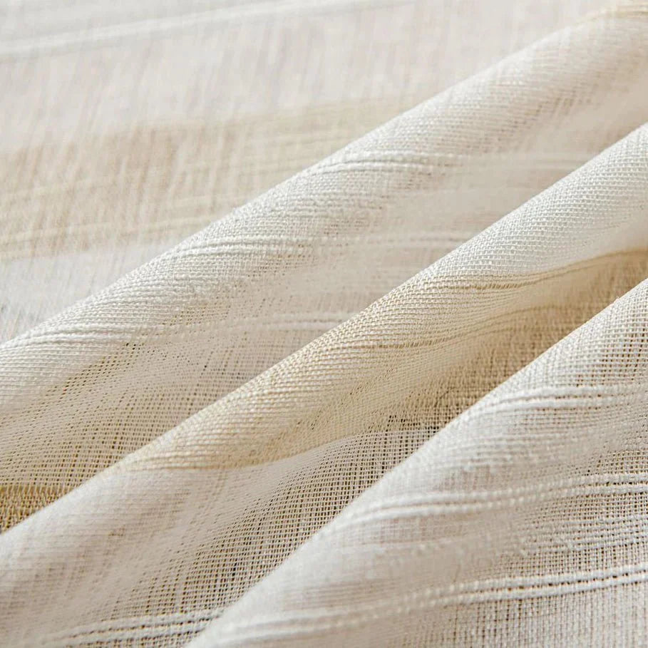 Linen Sheer Curtain Beige Patterned