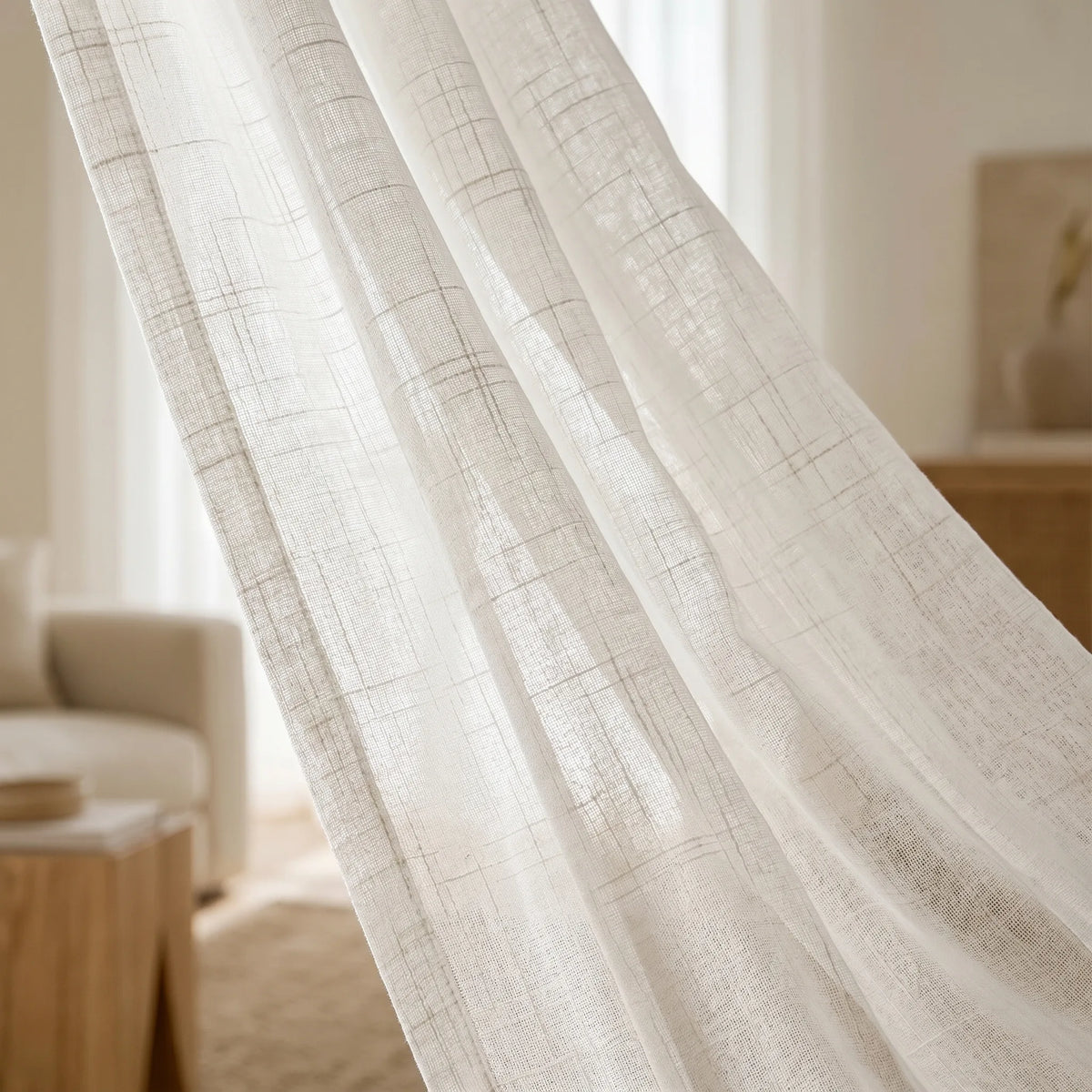 Linen Sheer Curtain White