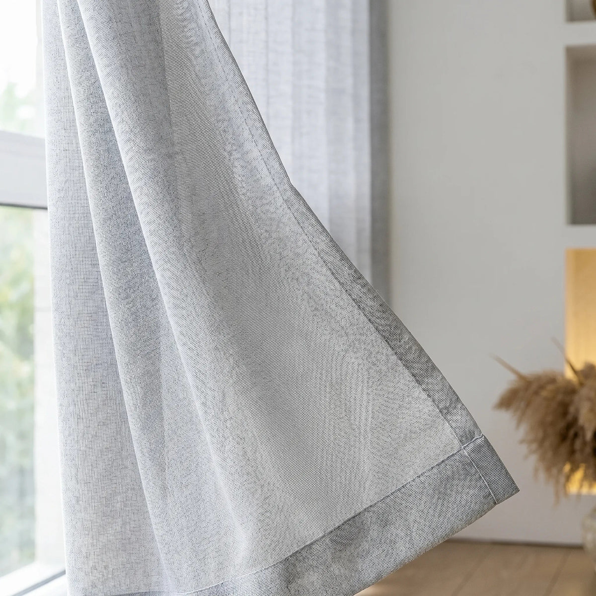Linen Sheer Curtain Silver Grey