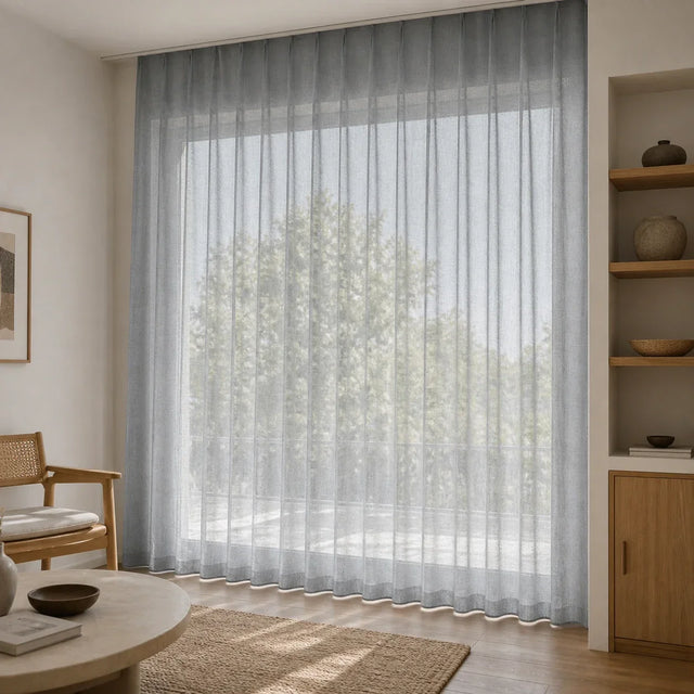 Linen Sheer Curtain Silver Grey